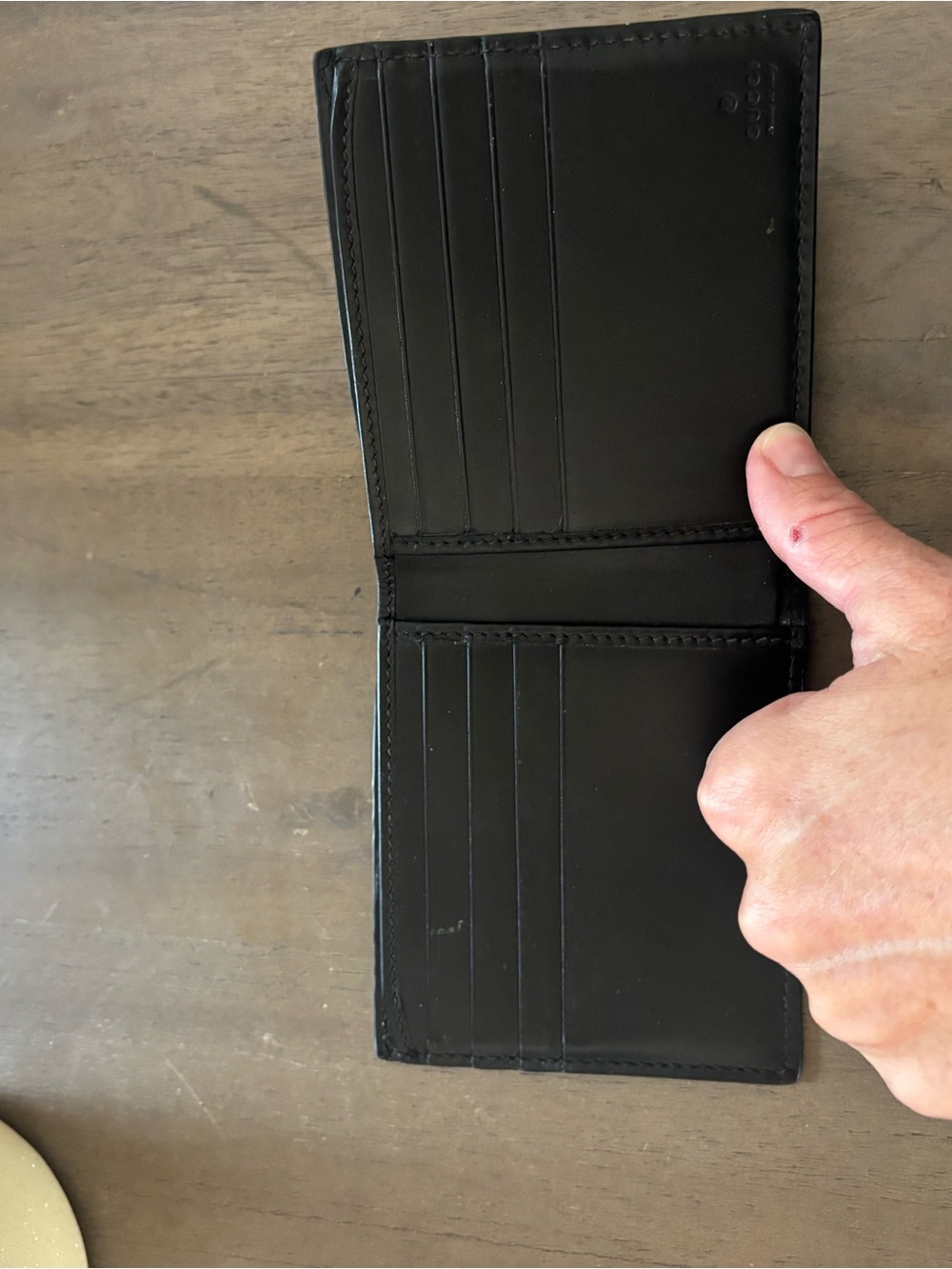 Gucci Black Leather Men's Card Holder Wallet with Multiple Card Slots